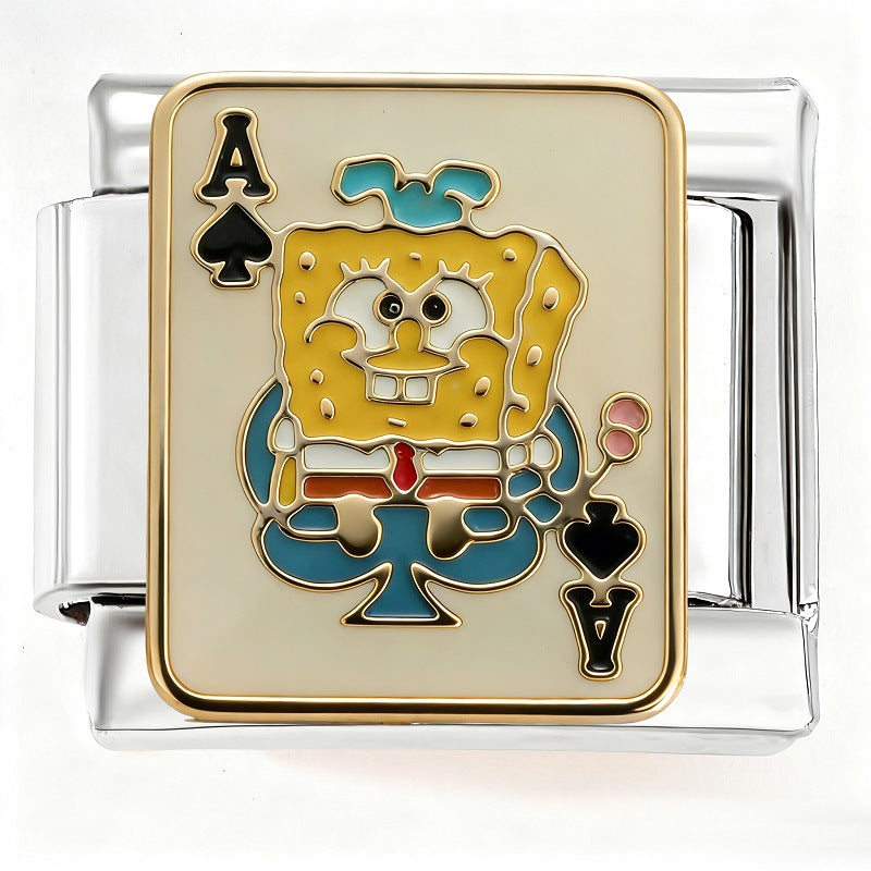 Sponge Treasure Cartoon Love Smiley Module Stainless Steel Bracelet