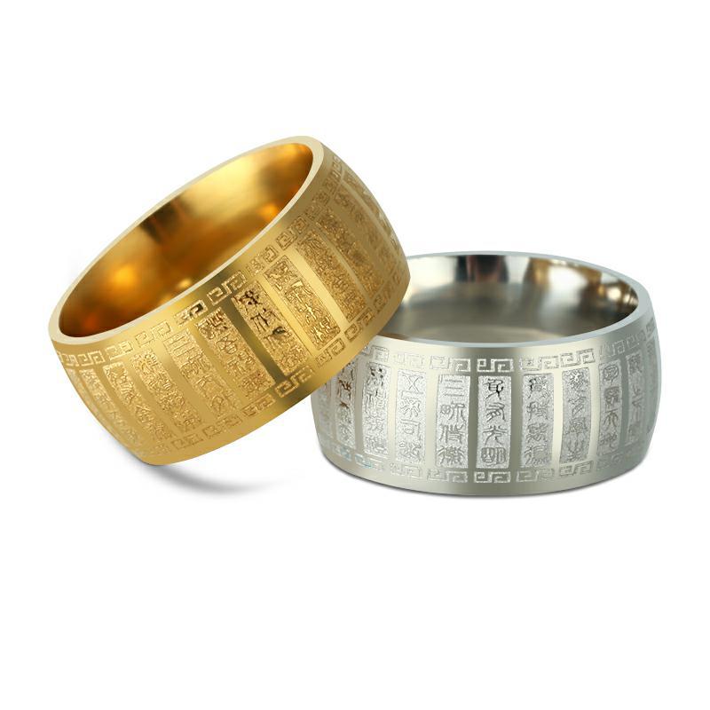 Men's Steel Seal Body Golden Accessories Titanium Heart Rings