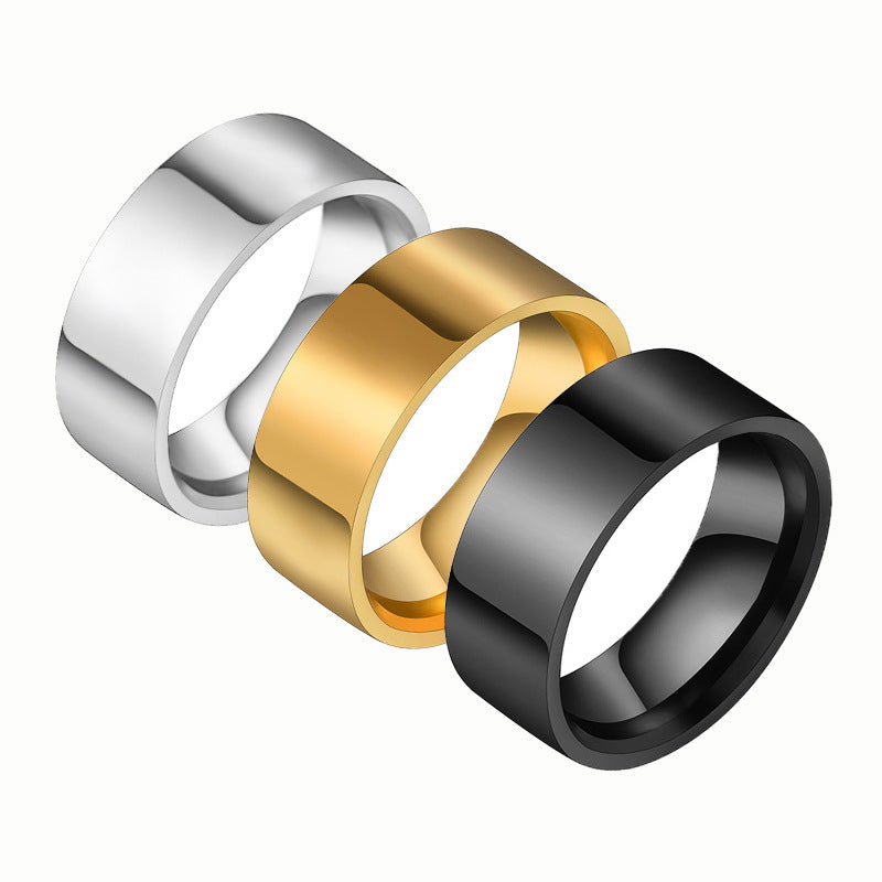 Fashion Simple Glossy Titanium Steel Can Rings