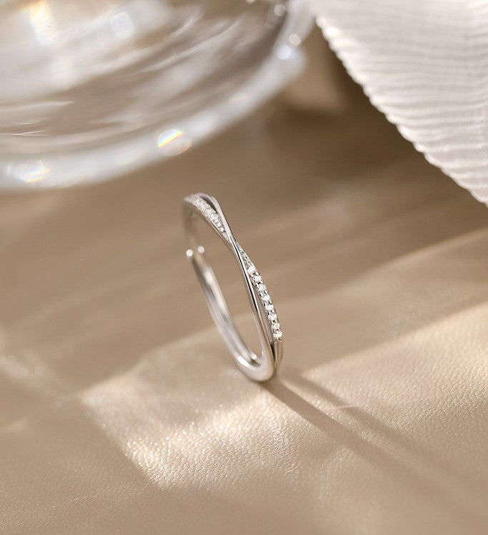 Line Simple Cross Temperament Gang Drill Index Finger Style Ring
