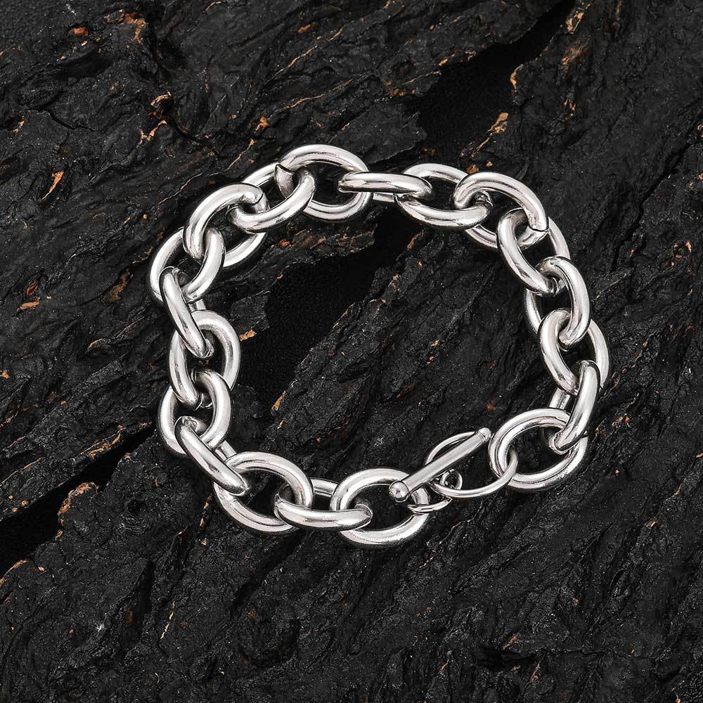 Men's Steel Cross Chain O-shaped Titanium Fashion Bracelets