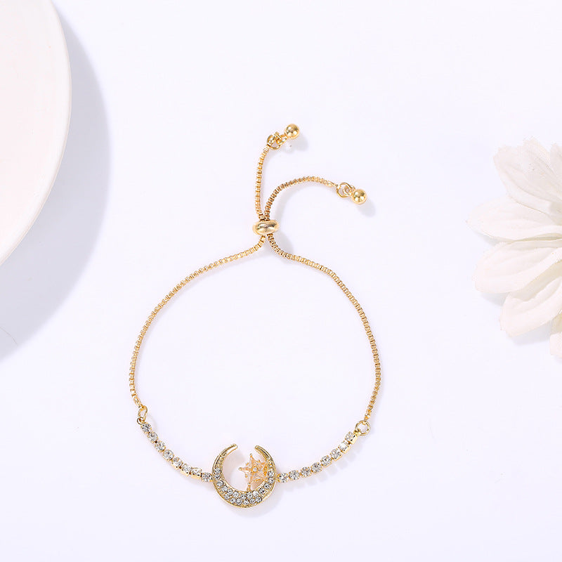 Women's Zircon Flower Korean Simple Design Personalized Bracelets