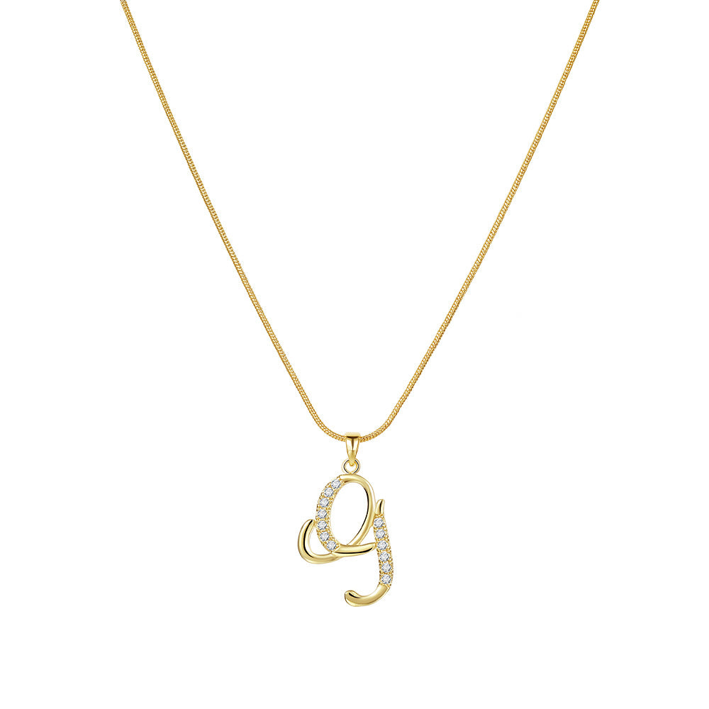 Simple Copper Inlaid Zircon Snake Chain Gold Advanced Necklaces