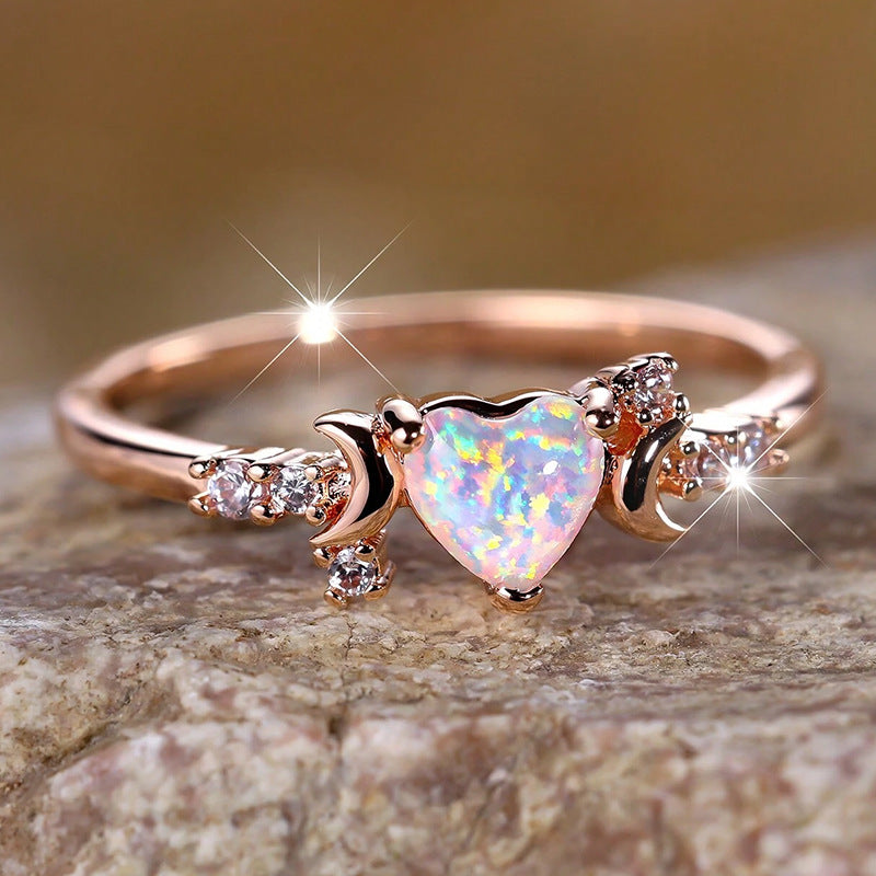 Unique Durable Women's Fashion Love Moon Rings