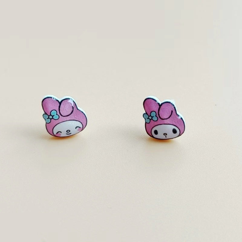 Suit Combination Niche Unique Small Fish Cat Female Sier Earrings