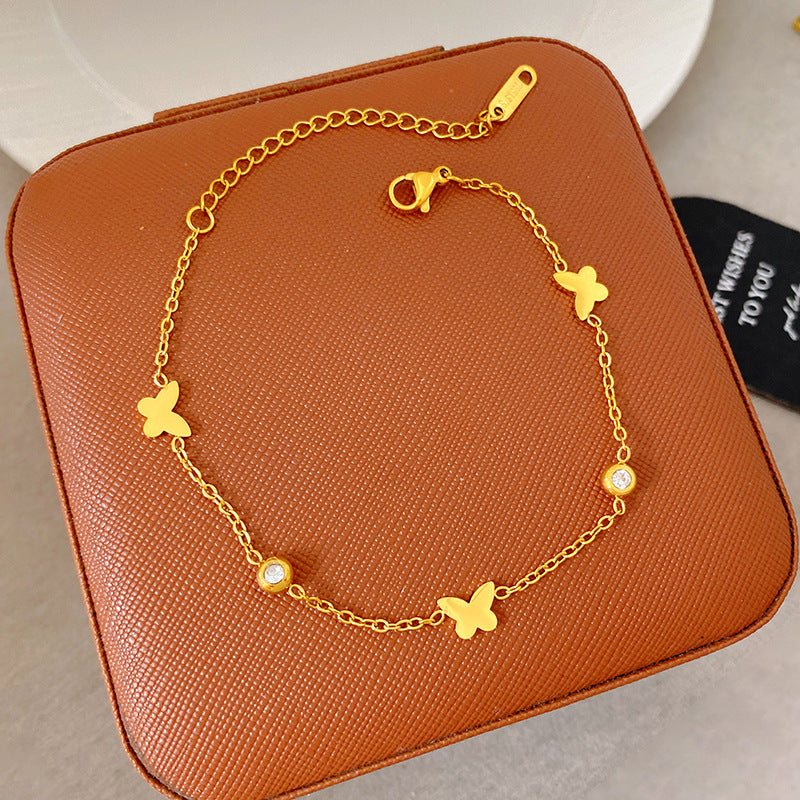Light Luxury Micro Inlaid Zircon Woven Wire Mesh Fashion Temperament Bracelet