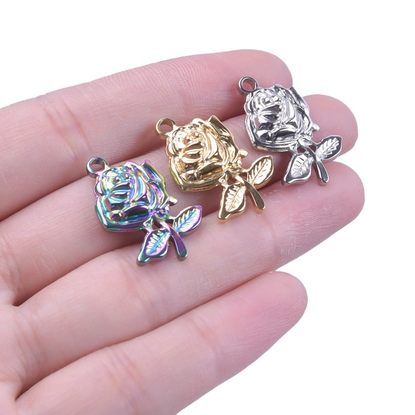 Stainless Steel Accessories Golden Rose Titanium Pendants