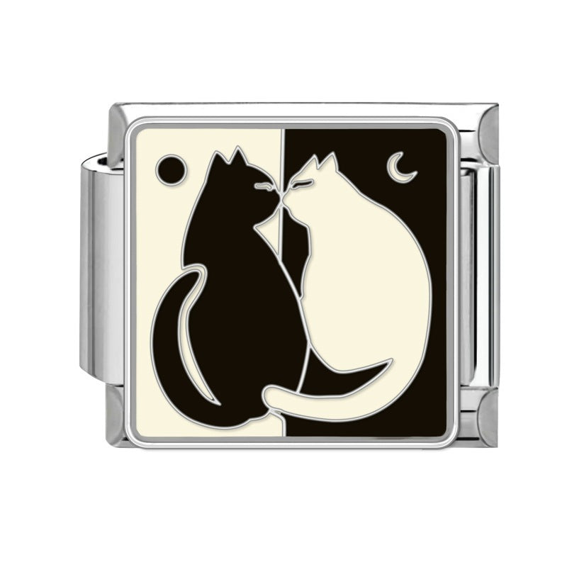 Cute Pet Dog Italian Module Stainless Steel Bracelet