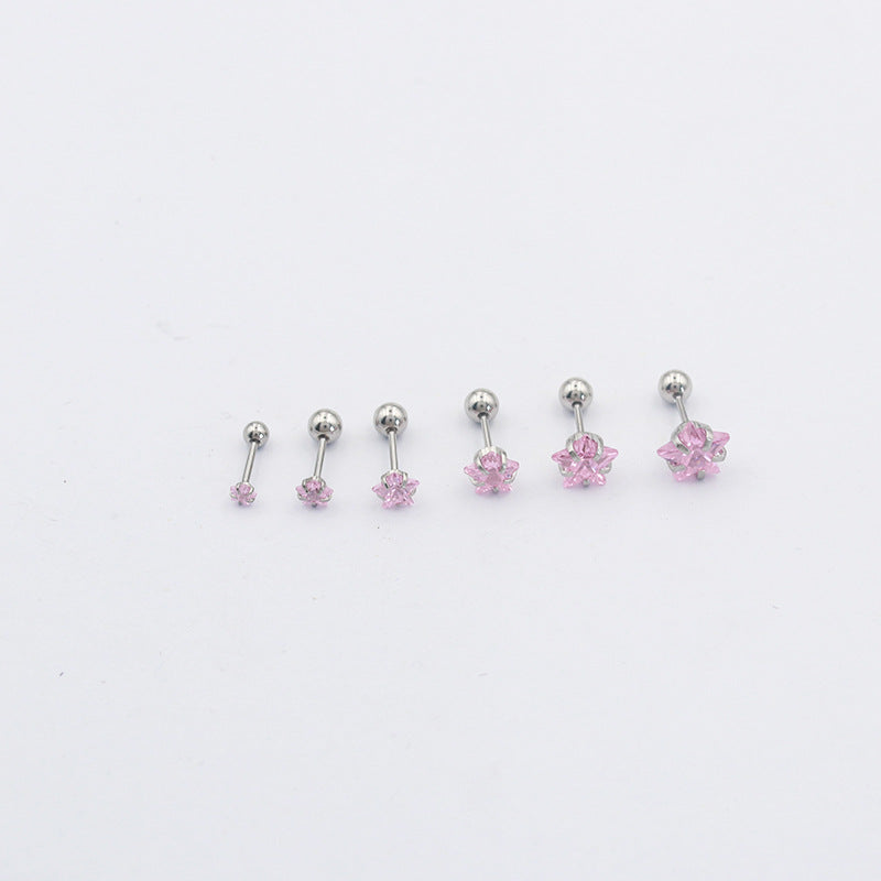 Women's Pentagram Simple Small Ears Ear Bone Rings