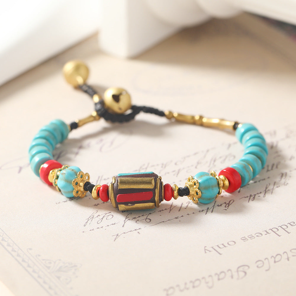 Women's Style Nepal Beads Retro Fashion Thailand Wax Line Bracelet