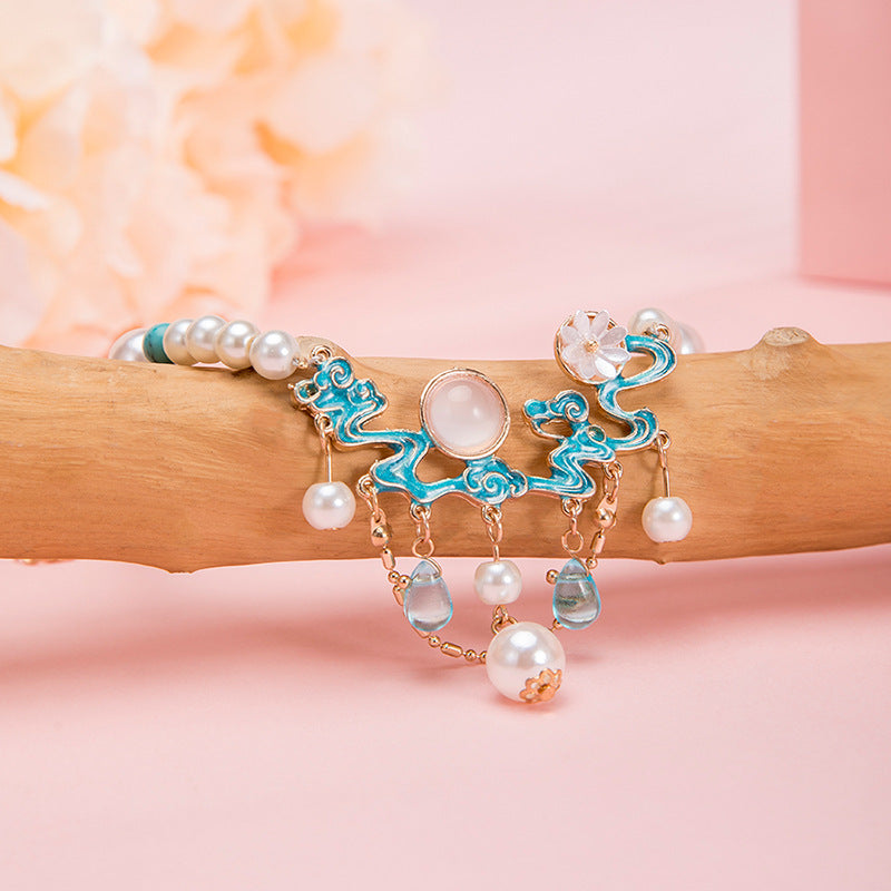 Ming Tang Style Skirt Retro Pearl Necklace