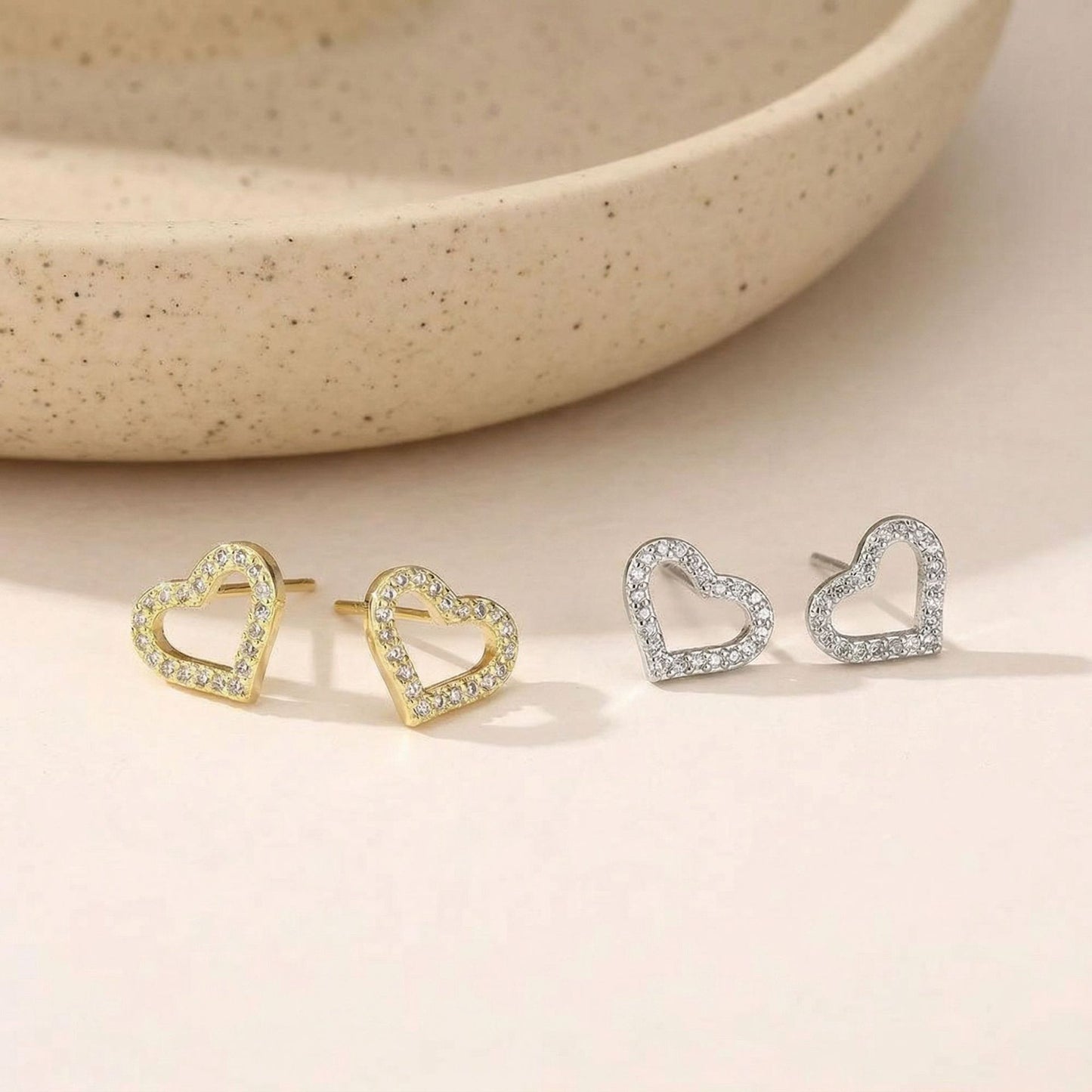 Needle Love Inlaid Zirconium Ear Female Bone Nail Design Sense Earrings