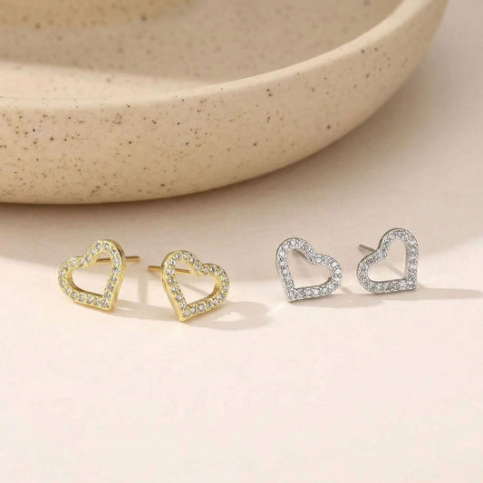 Needle Love Inlaid Zirconium Ear Female Bone Nail Design Sense Earrings
