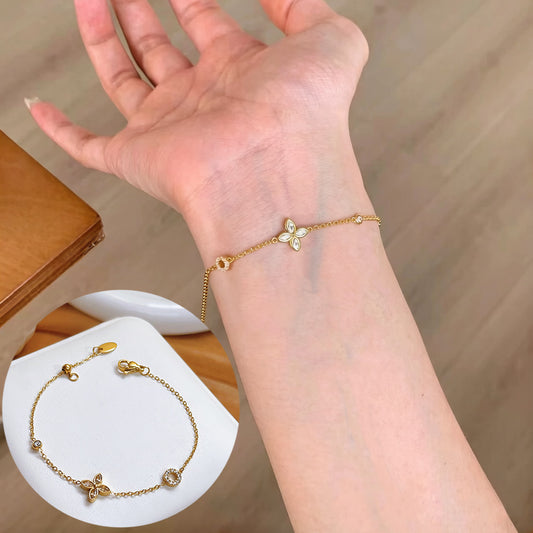 Women's Versatile Good-looking Micro Inlaid Zircon Twin Light Bracelet