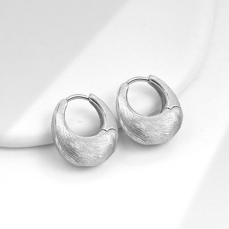 Brushed High-grade Female Geometric Frosty Style Earrings
