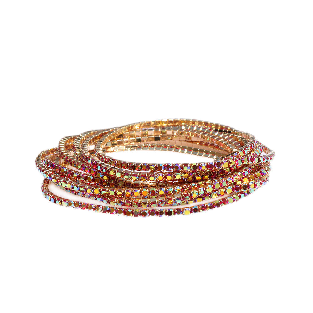 Diamond Claw Chain Colorful Crystals Simple Bracelets