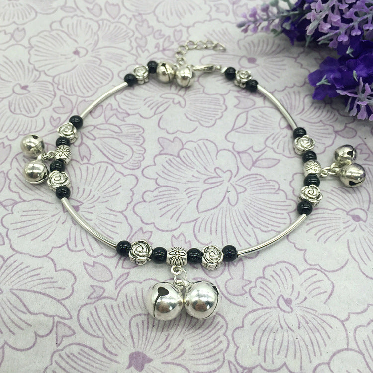 Women's Style Retro Tibetan Sier Ringing Bell Dance Bracelet