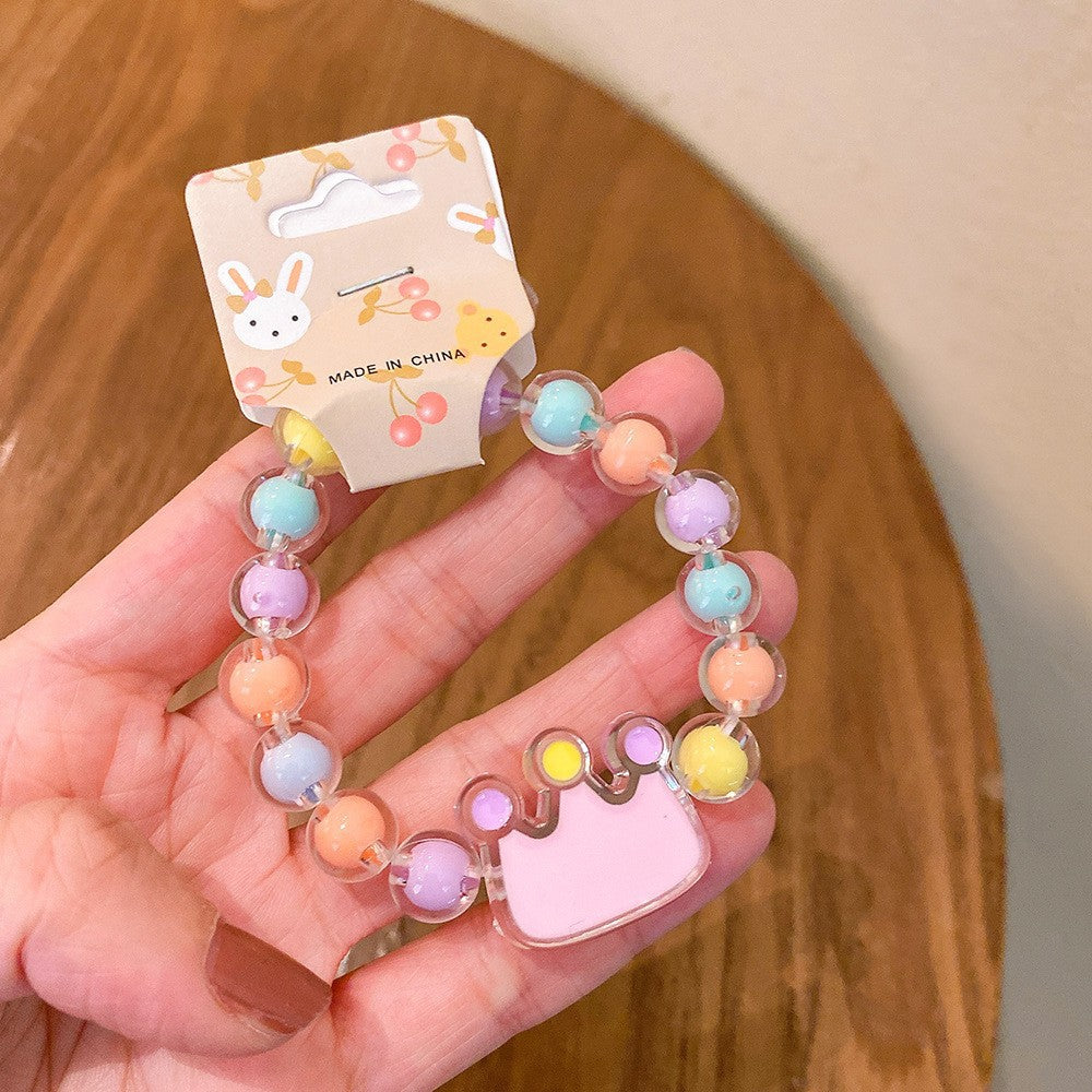 Children's Cute Jelly Color Beaded Princess Jewelry Bracelets