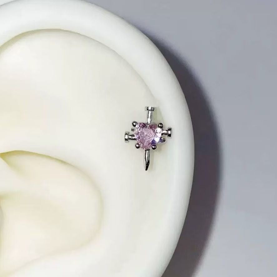 Bone Small Versatile Butterfly Design Pin Stud Earrings
