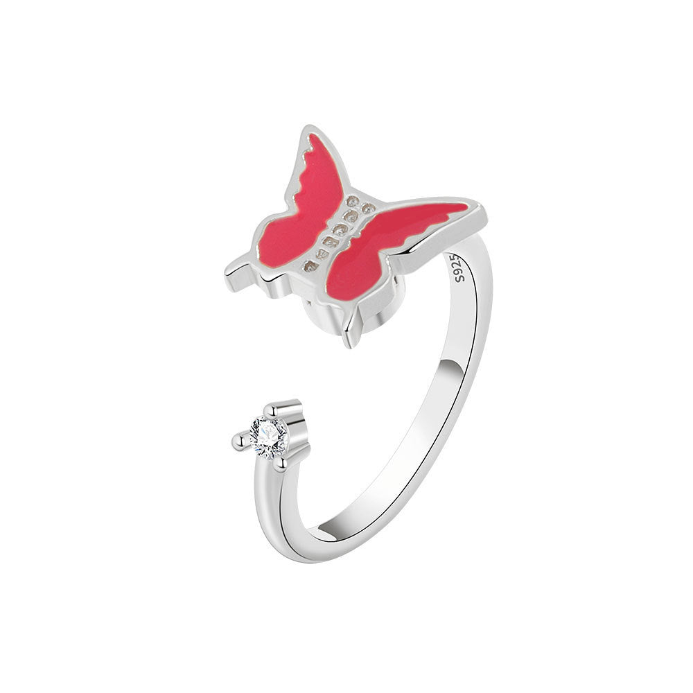 Rotatable Butterfly Female Cold Wind Niche Opening Ring