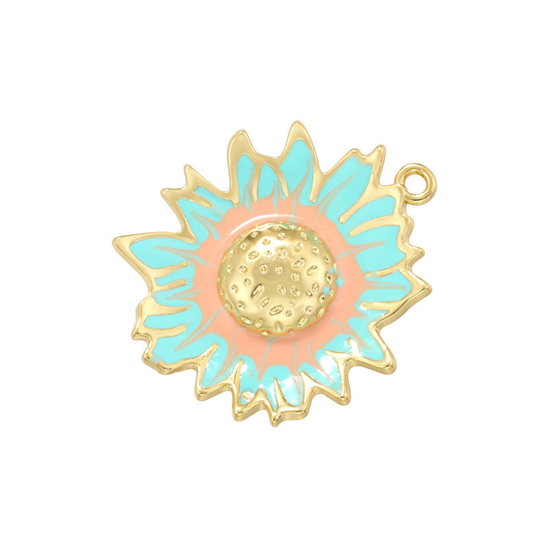 Colorful Oil Sunflower Female Personalized Accessories Pendants