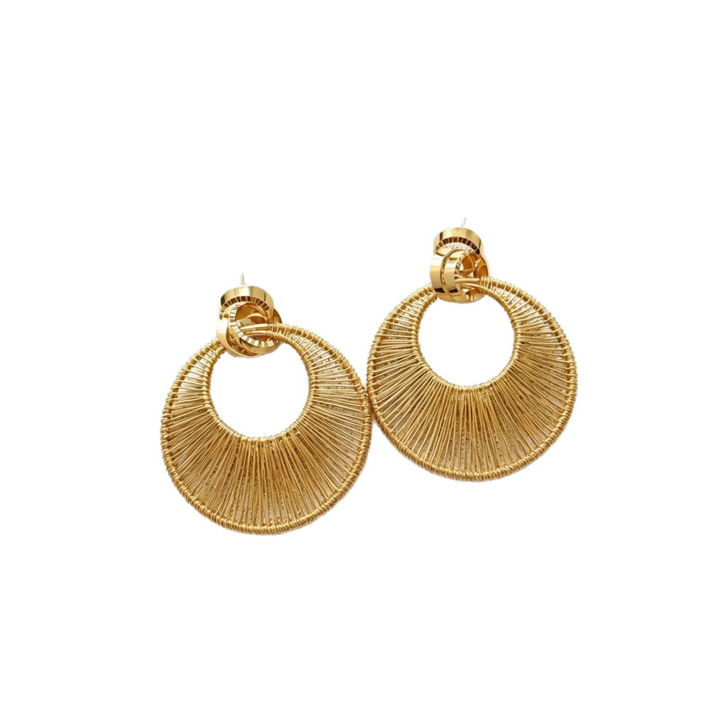 Hollow Circle Winding Female Exaggerated High Sense Fashion Earrings