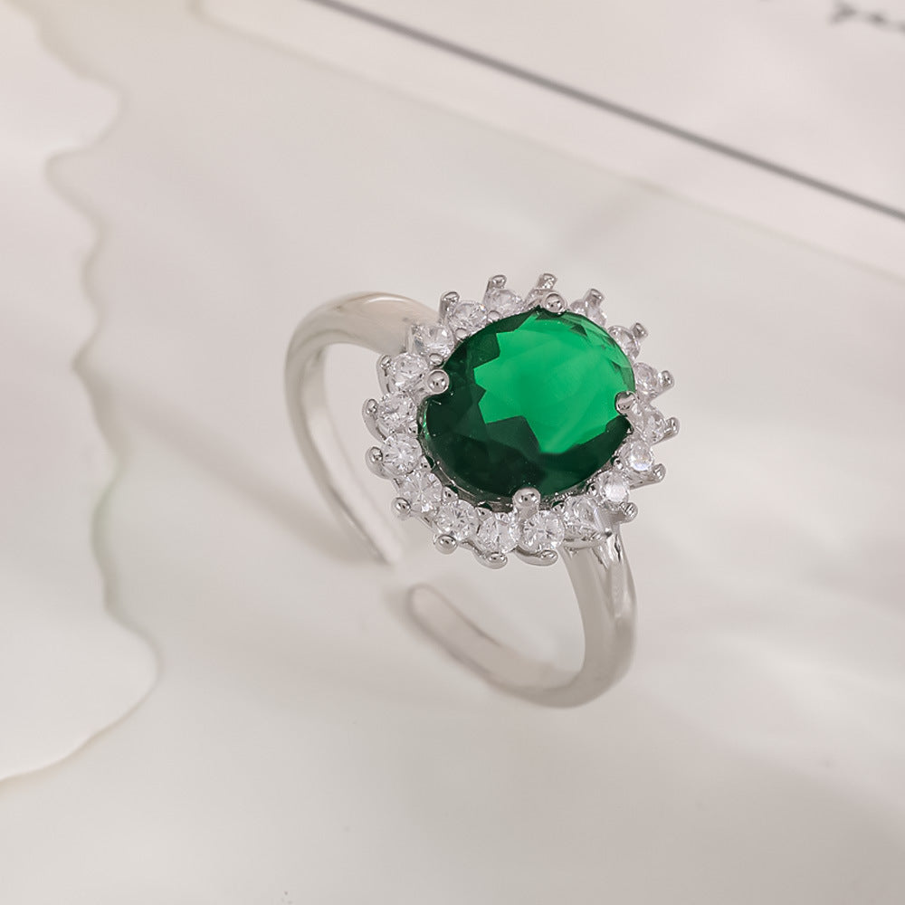 Women's Open-end Zircon Fashionable Classy Simple Cold Feeling Goddess Rings