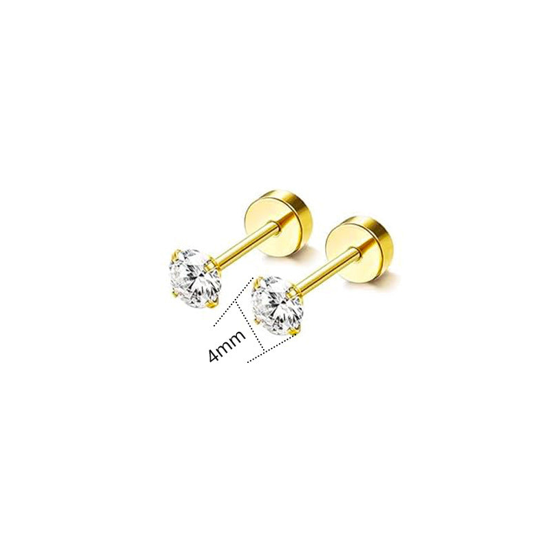 Stainless Steel Piercing Ear Zircon Bone Nose Earrings