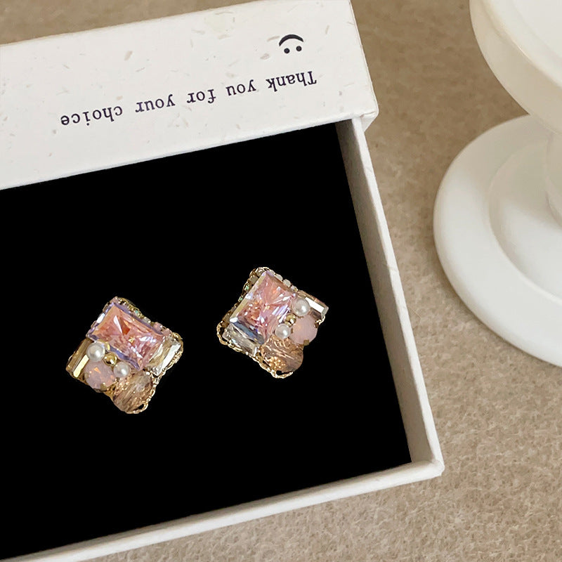 Women's Design Geometric Crystal Pearl Square For Mild Luxury Rings