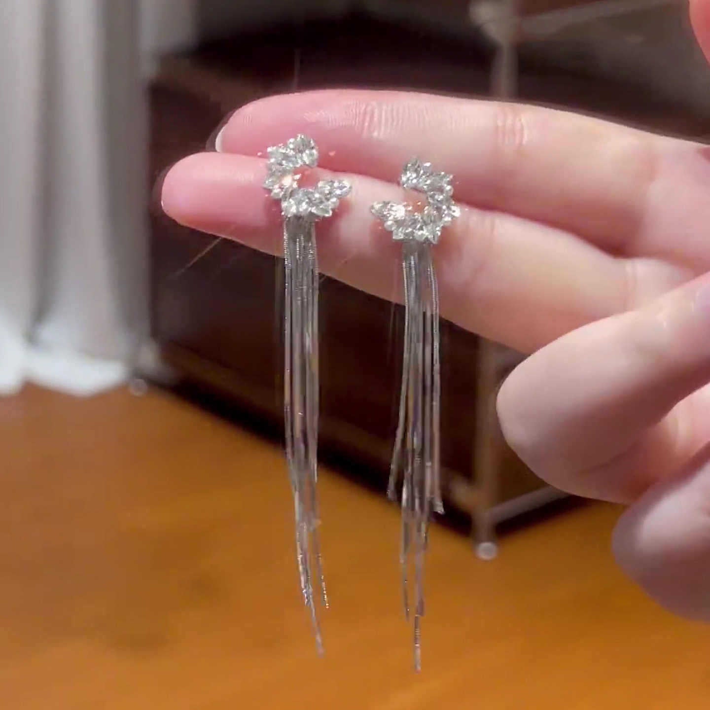 Tassel Long Exquisite Refined Grace Gentle Stud Earrings