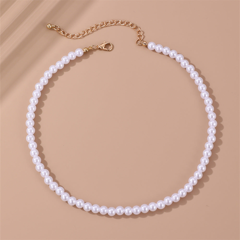 Fashion Elegant Perfect Circle Imitation Pearl Necklaces