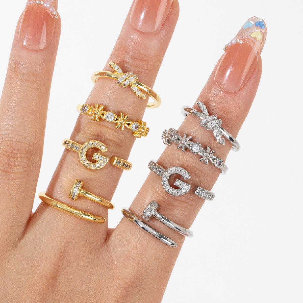 Luxury Cross Design Fashion Open High Sense Index Ring