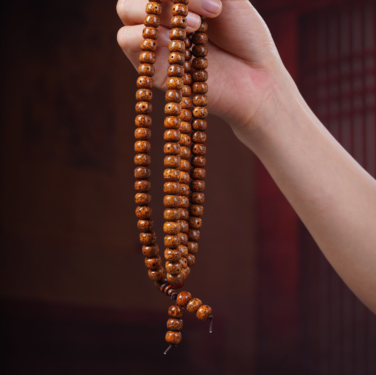 Women's & Men's Bodhi Old Seeds Round Beads Seed Original Rosary Bracelet