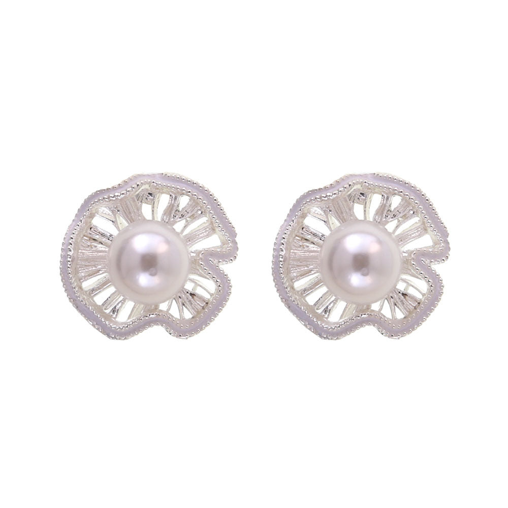 Needle Korean Style Hollow Beads Floral Ball Gentle Daily Elegant Rings
