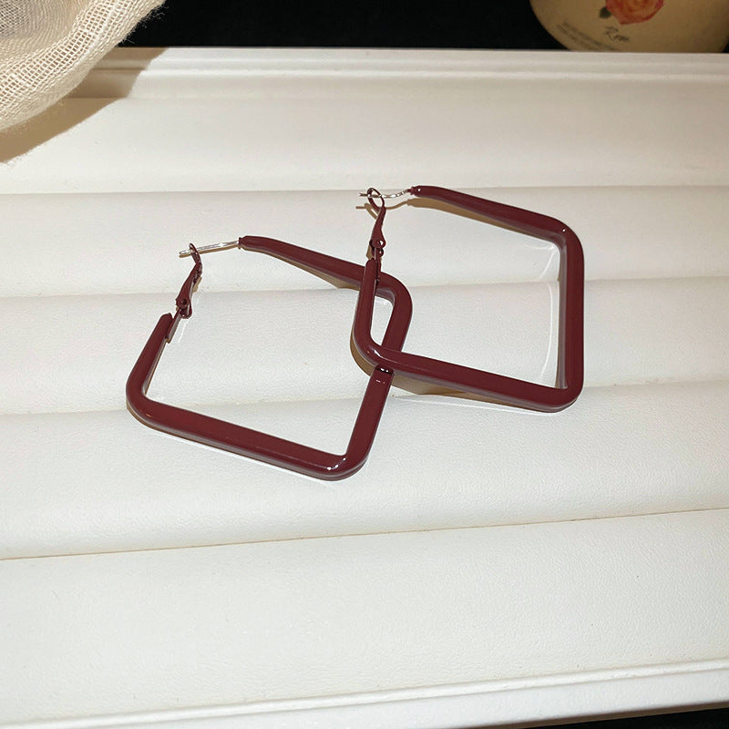 Women's Rhombus Spray Paint Eardrop Exaggerated Design Earrings