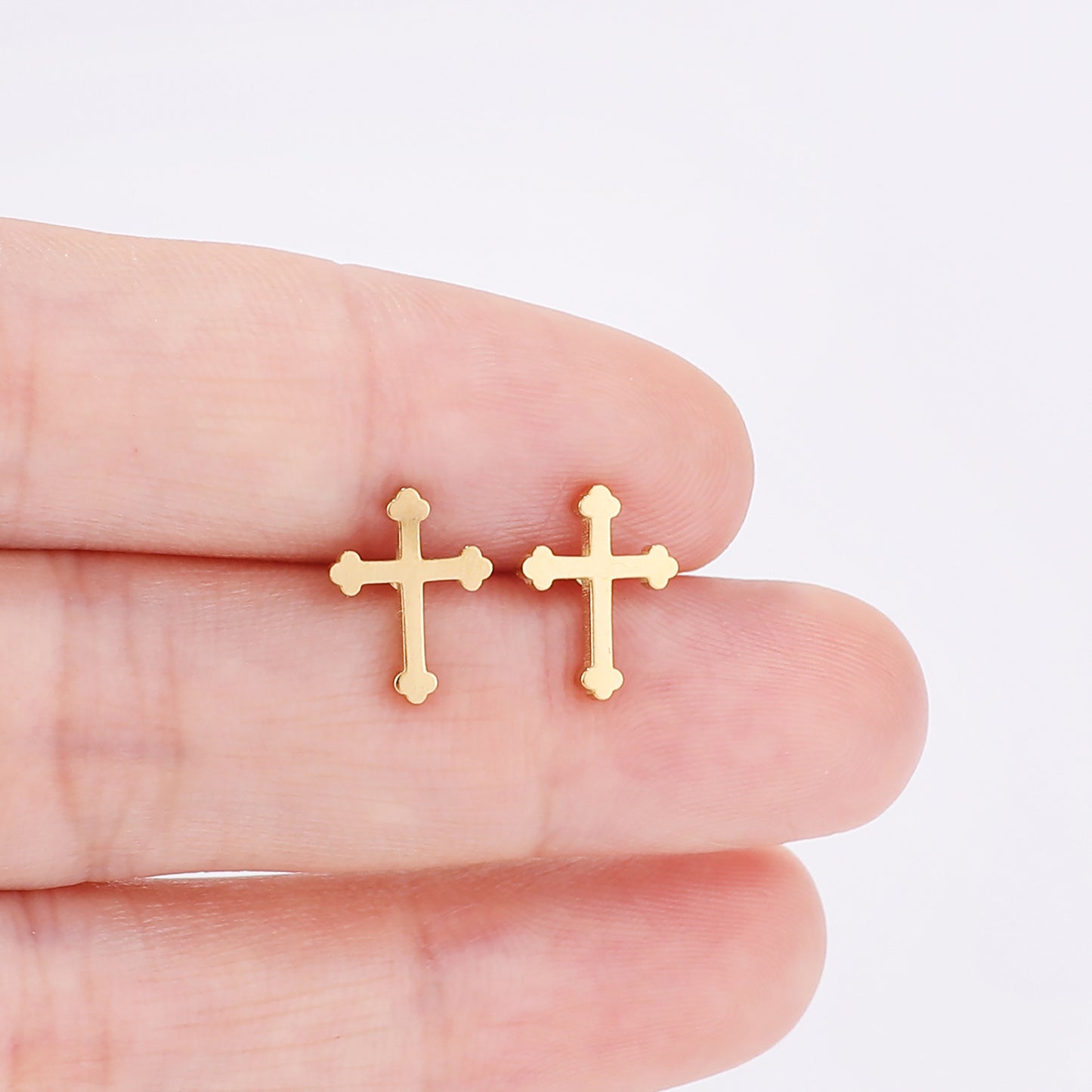 Women's Cross Stainless Steel Fashion Simple Metal Stud Earrings
