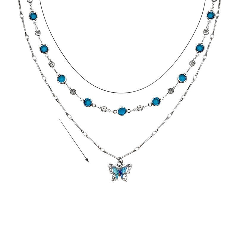 Twin Butterfly Female Light Luxury Minority High Sense Clavicle Necklaces