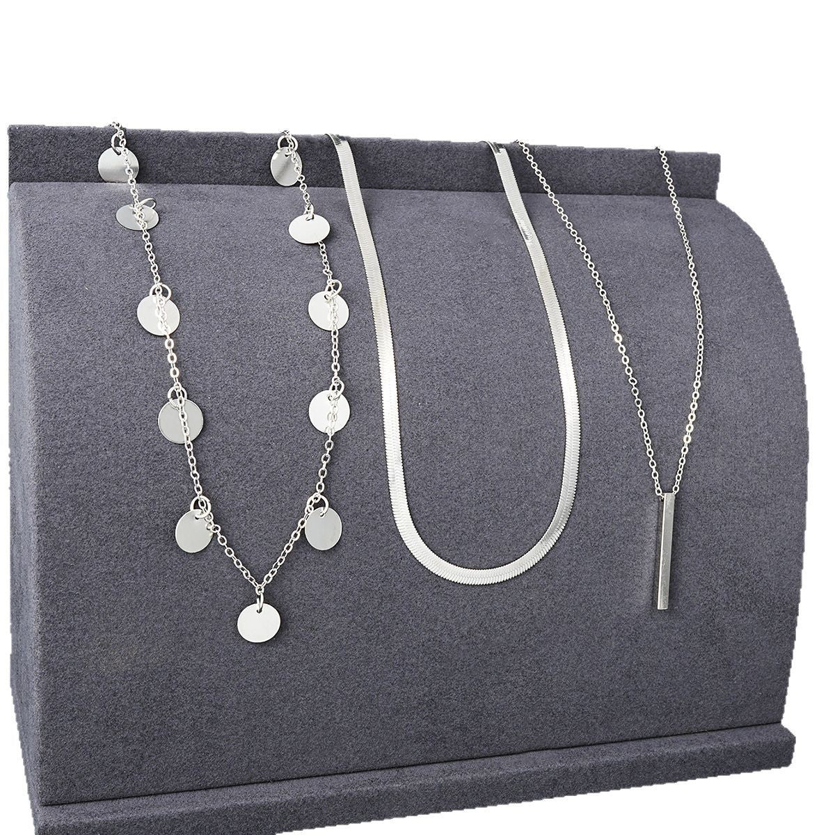 Fashion Tassel Multilayer Collarbone Round Pieces Necklace