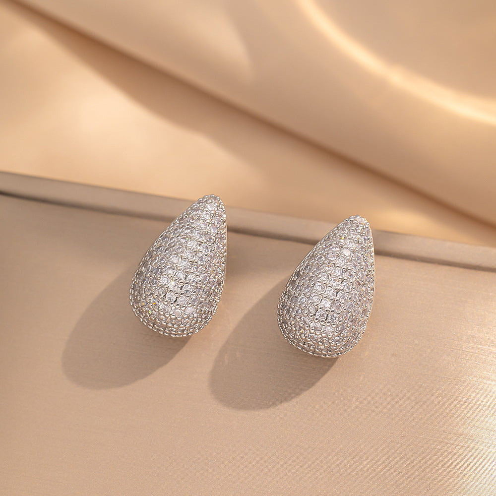 Simple Classic All Match Fashion Zircon Earrings
