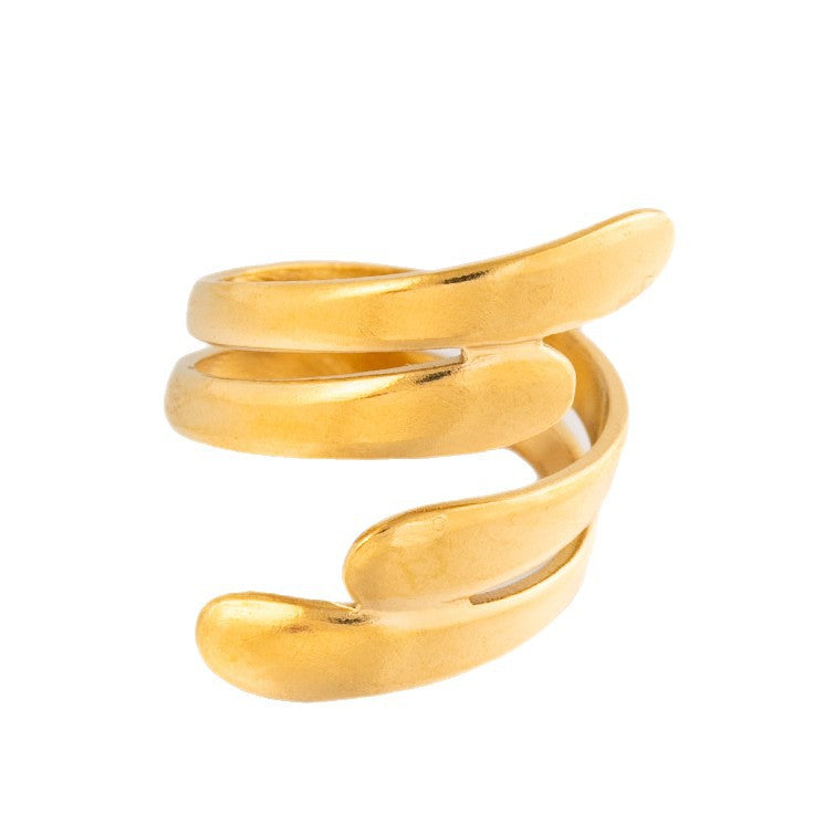 Line Stainless Steel Open Geometric Oil Ring