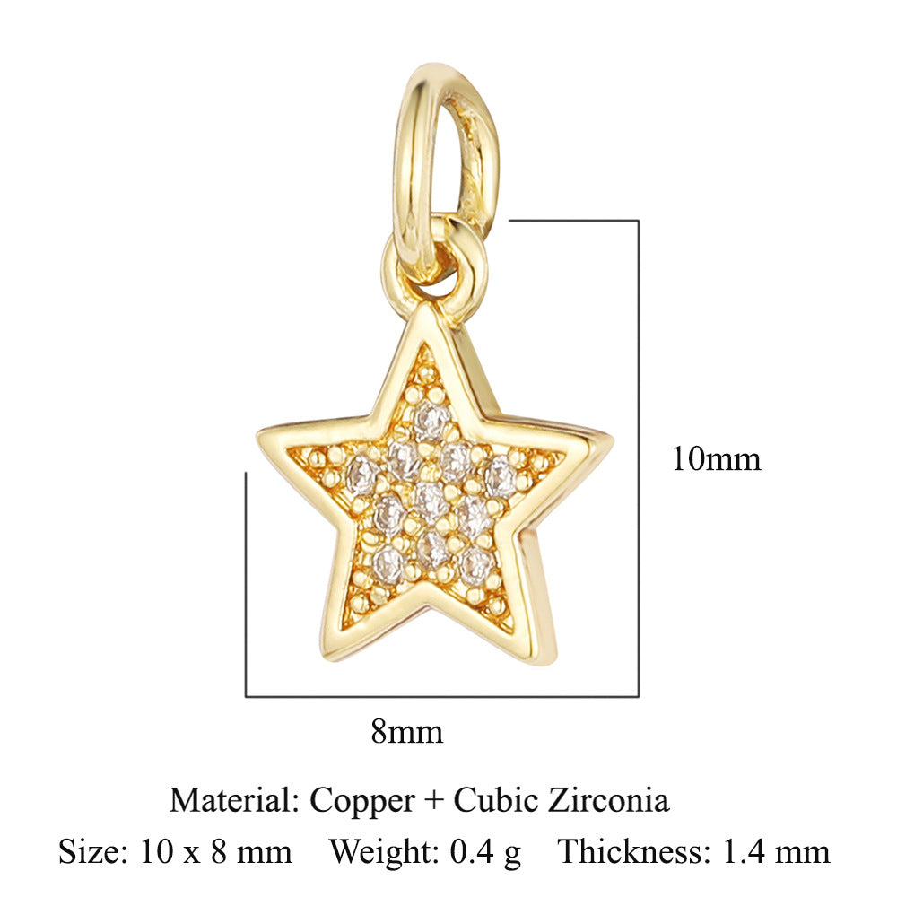 Star Moon Copper Zircon Ornament Accessories Lightning Eye Pendants