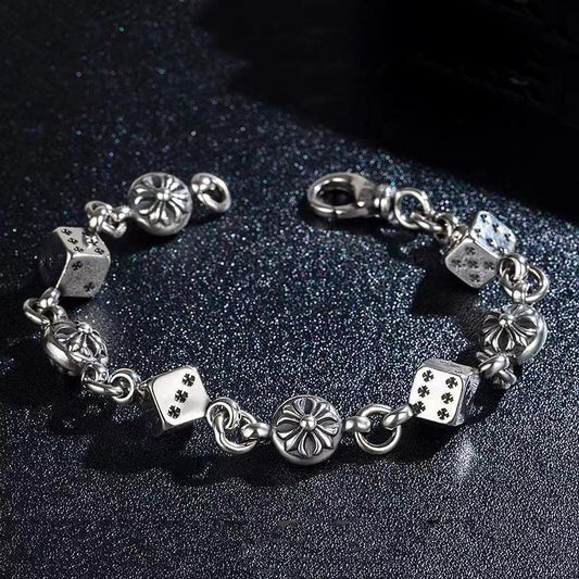 Fashion Carved Cross Personality Dice Hipster Popular Punk Retro Bracelets