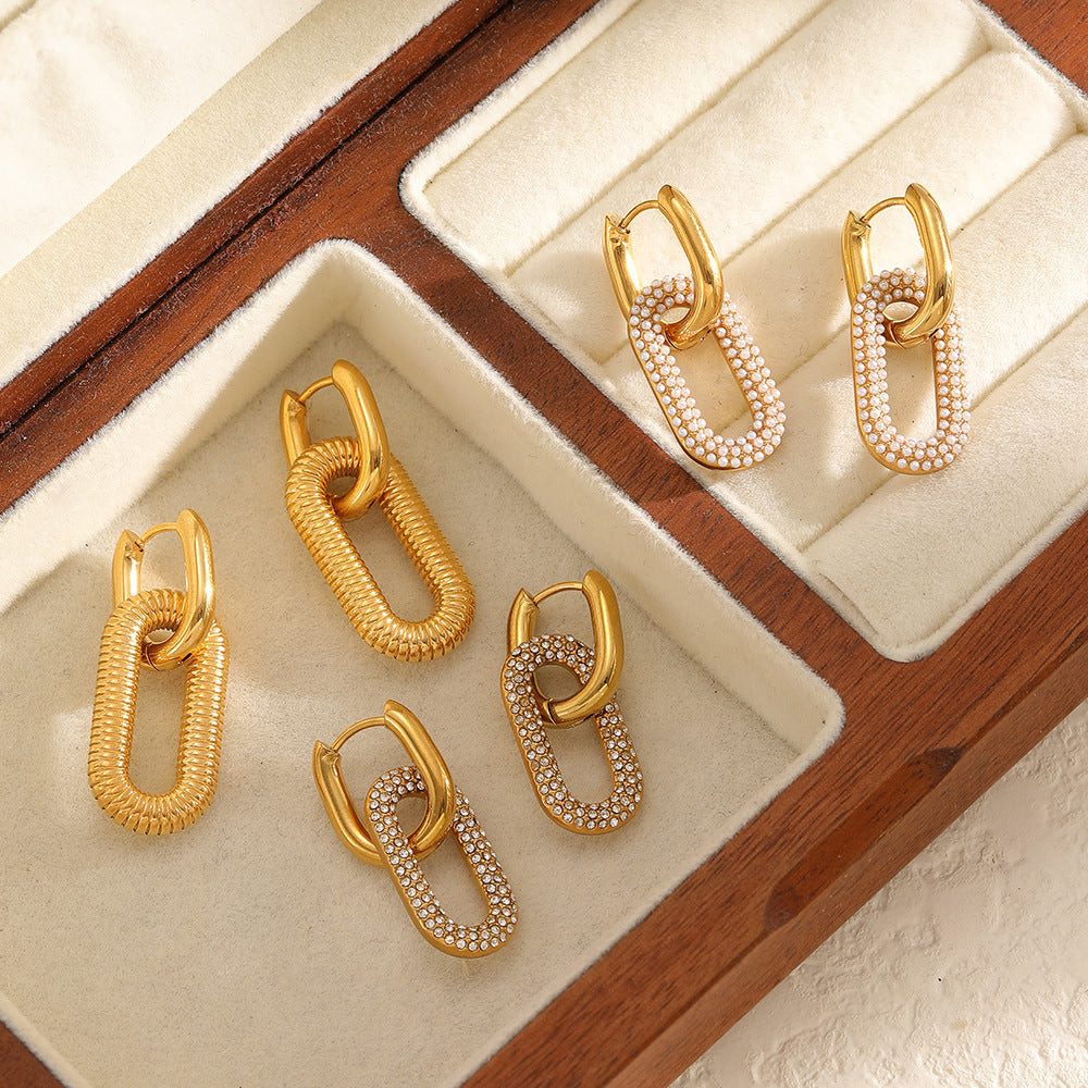 Stainless Steel Female Temperament Wild Double Titanium Gold Rings