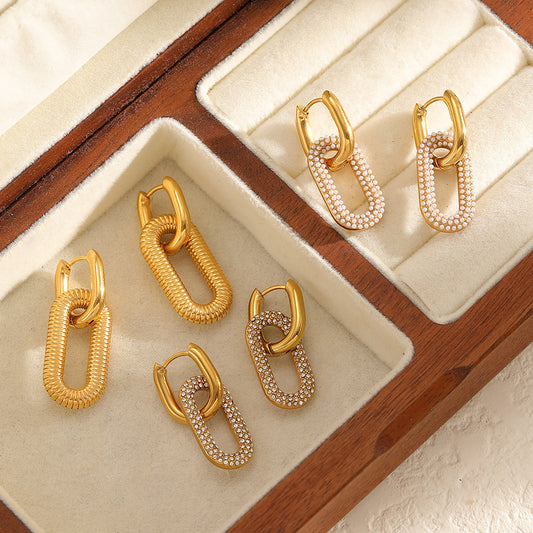 Stainless Steel Female Temperament Wild Double Titanium Gold Rings