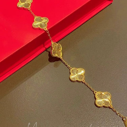 Women's Classic Pork Belly Clover Light Luxury Shining Laser Four-leaf Bracelet
