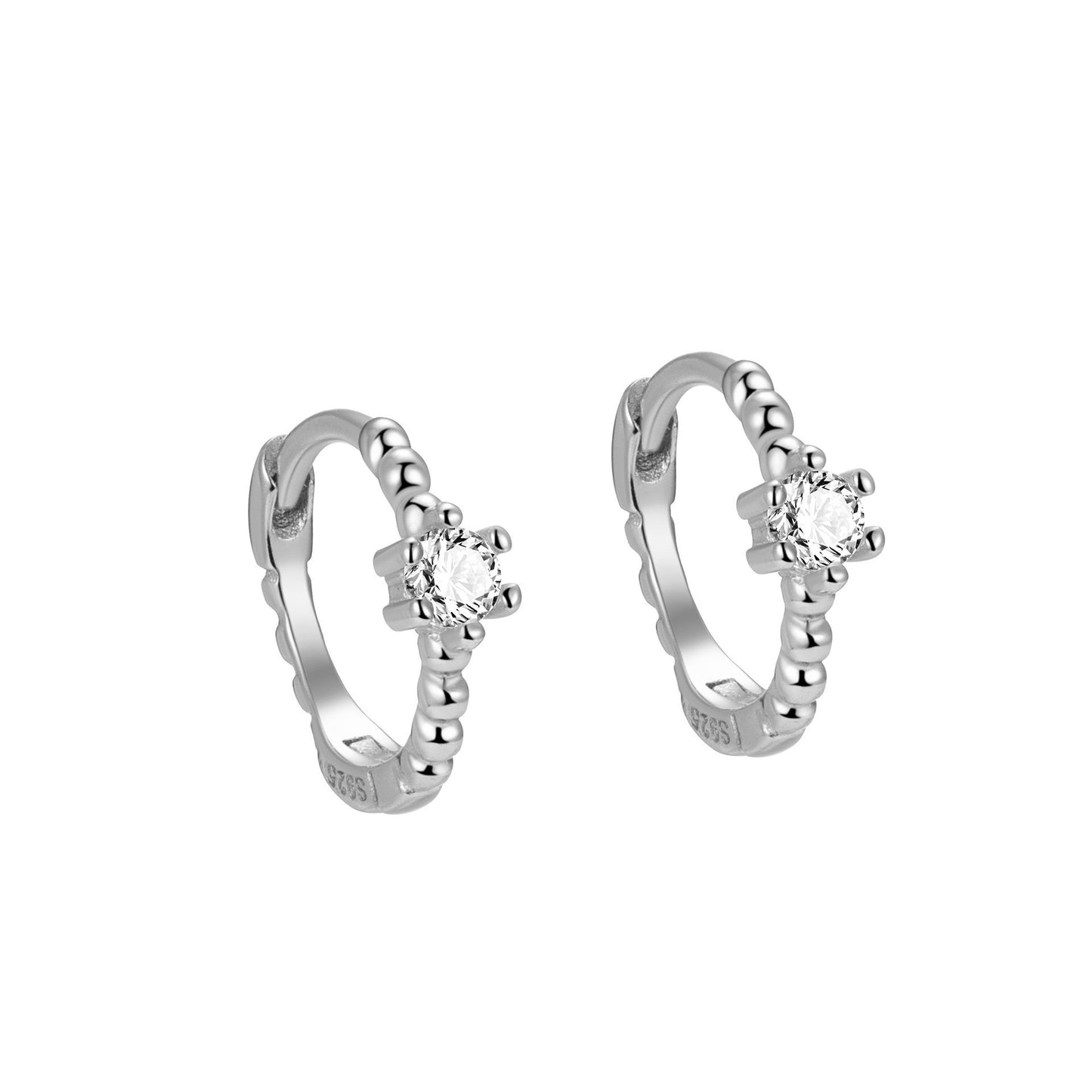 Women's Sterling Sier Zircon Fashion Ear Punk Earrings