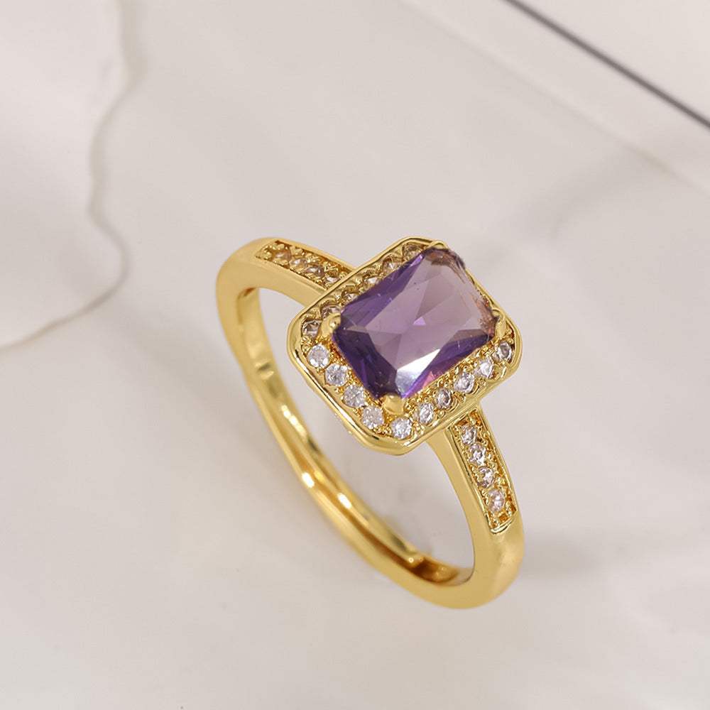 Women's Open-end Zircon Fashionable Classy Simple Cold Feeling Goddess Rings