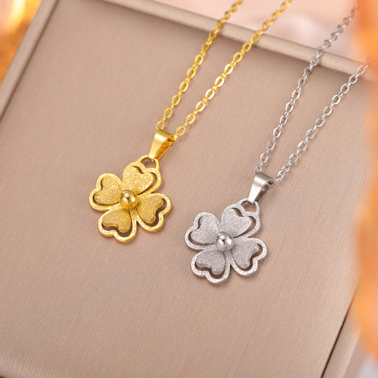 Heart-shaped Clover Alluvial Gold High-grade Clavicle Necklaces