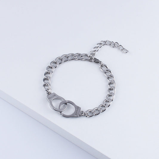 Women's & Men's Couple Disco Handcuffs Retro Personality Minimalism Stainless Bracelets