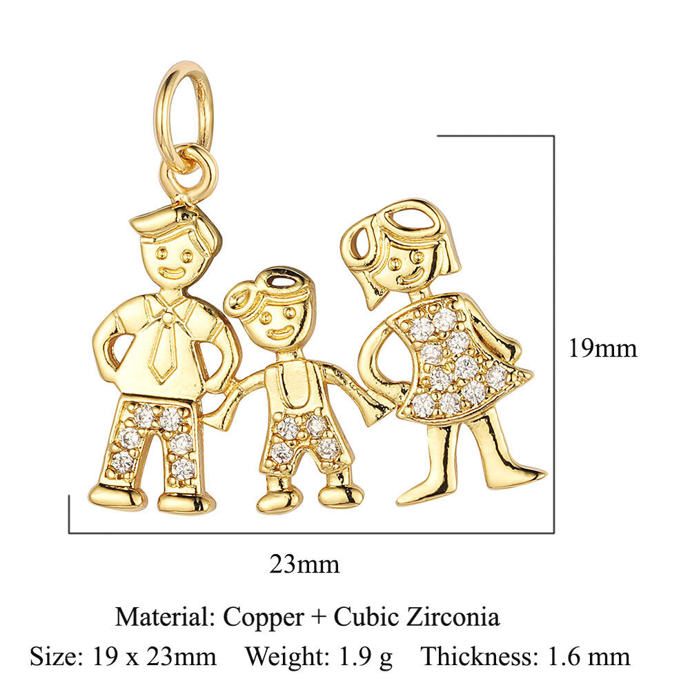 Boy Butterfly Love Copper Zircon Ornament Accessories Pendants